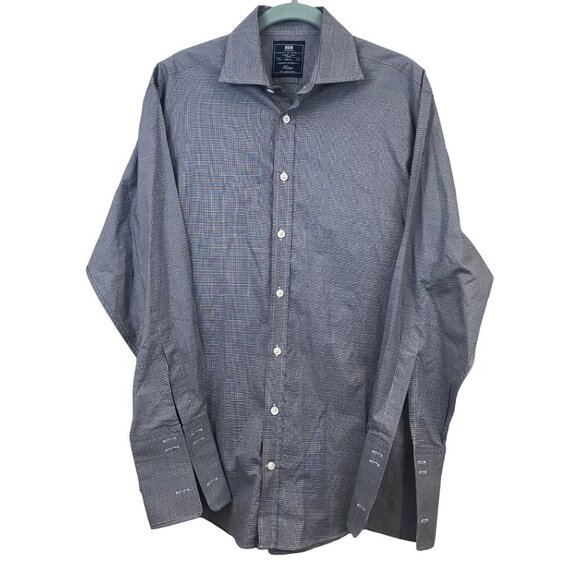 Hawes & Curtis Warwick Tailored Fit Checkered Shirt 15.5" 33" French Cuff Luxury - Picture 4 of 6